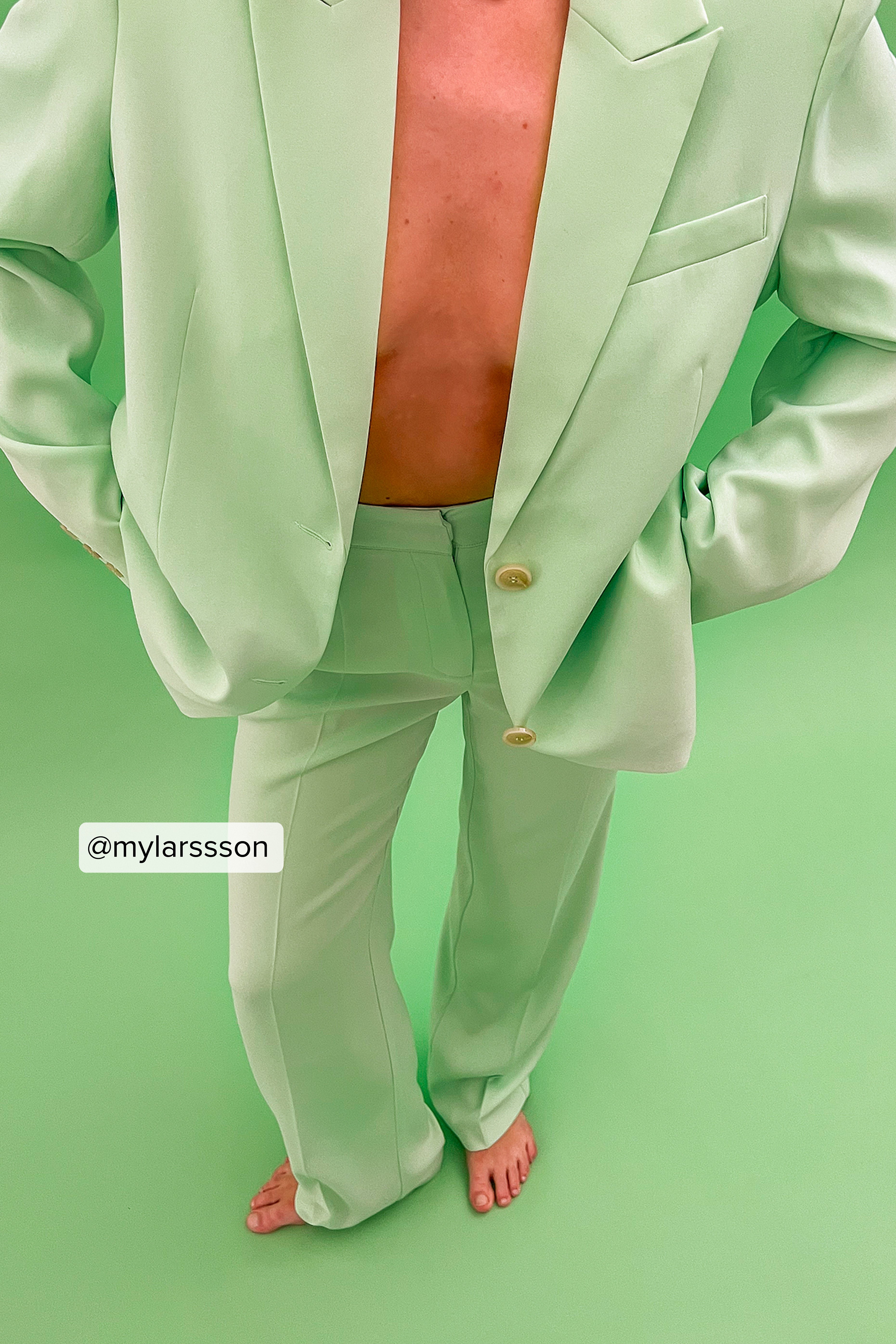 Light Green Tailored Suit Pants