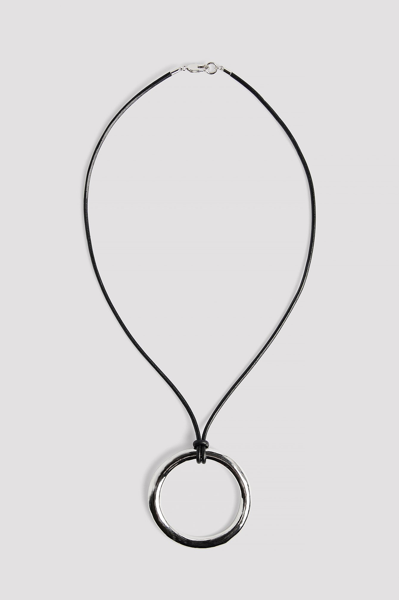 Black/Silver Ring Pendant Necklace