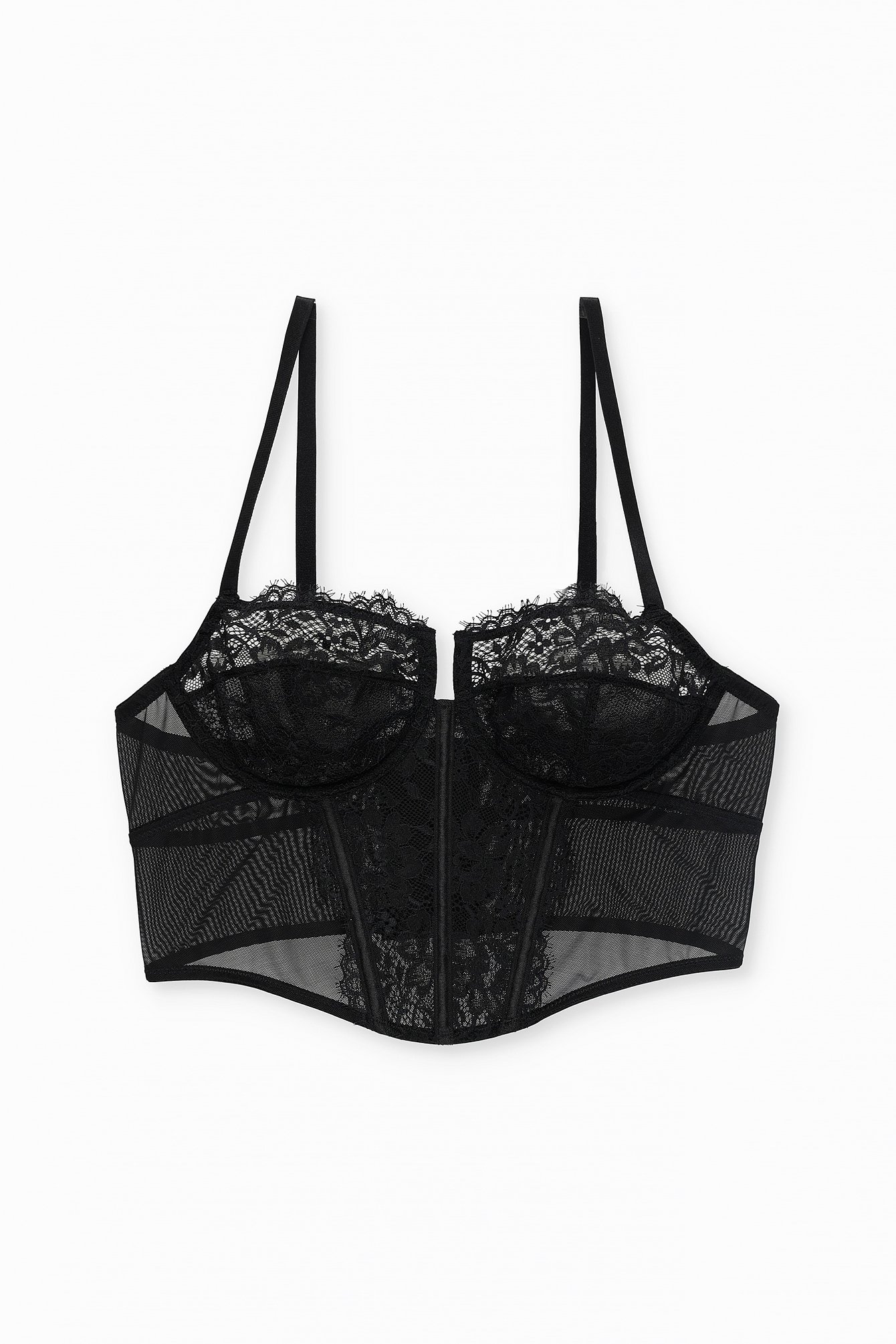 Black Underwired Lace Bustier